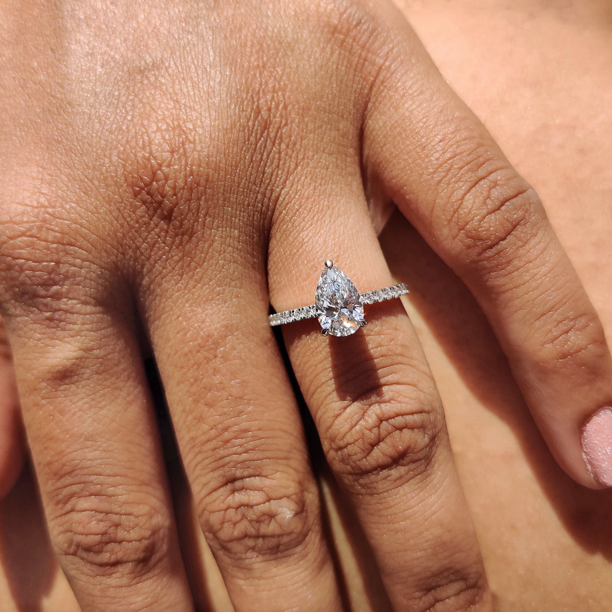 Pave Set Diamond Ring In Rose Gold