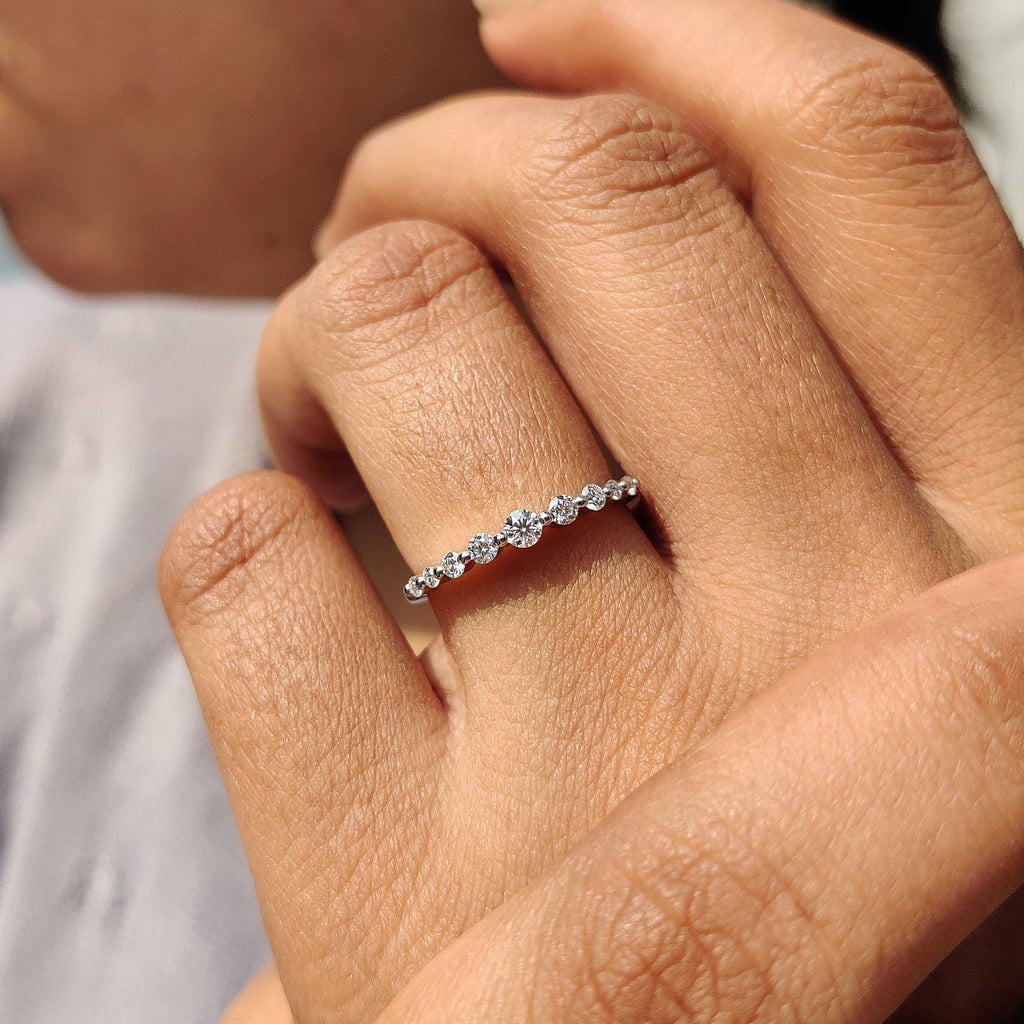 Shared Prong Eternity Band In White Gold