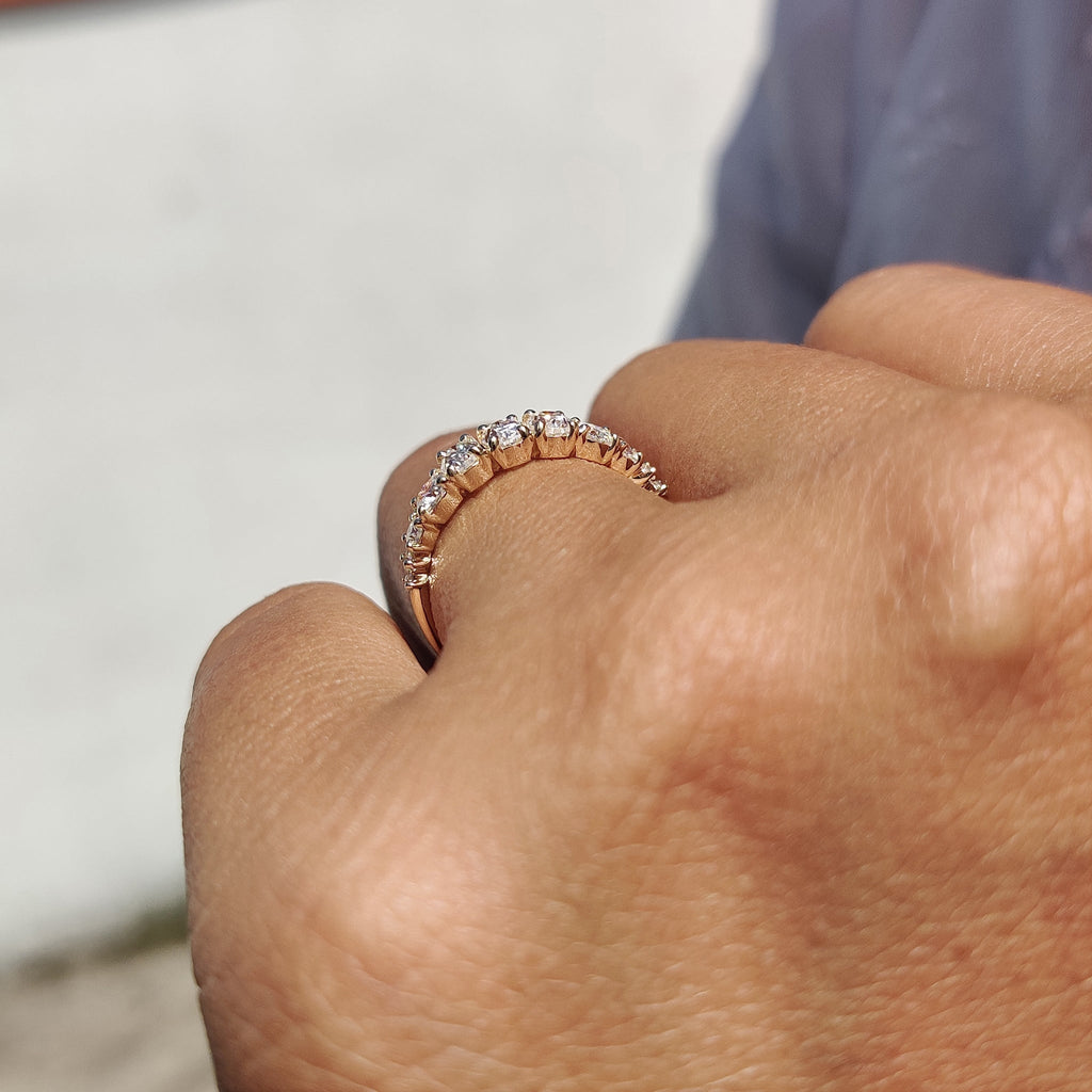 Half Eternity Oval Cut Diamond Band