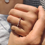 Round Cut Diamond Eternity Rose Gold Wedding Band