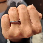Lab Grown Round Cut Diamond White Gold Eternity Band