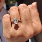 Oval Solitaire Diamond Ring With Compass Prong