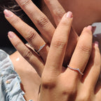 5 Stone Wedding Band with Round Diamonds