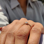Square Radiant Cut Diamond Ring In Yellow,Rose,White Gold