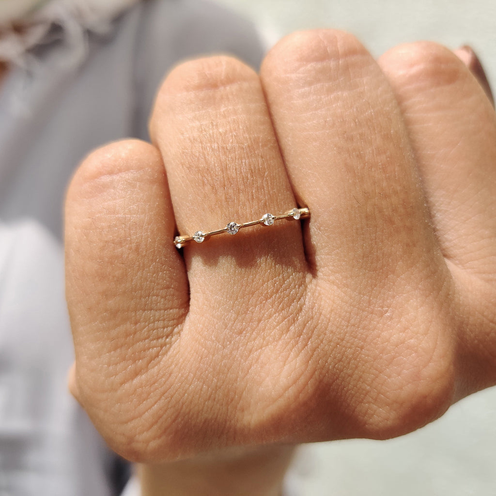 Round Diamond Wedding Band – Double Row Pave