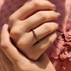 Full Eternity Black Stone Wedding Band