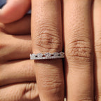 Double Row Diamond Band with Round Cut Sparkle