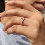 2 Stone Engagement Ring With Pear and Round Diamond