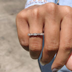 Baguette And Round Cut Wedding Ring Featuring Milgrain Setting