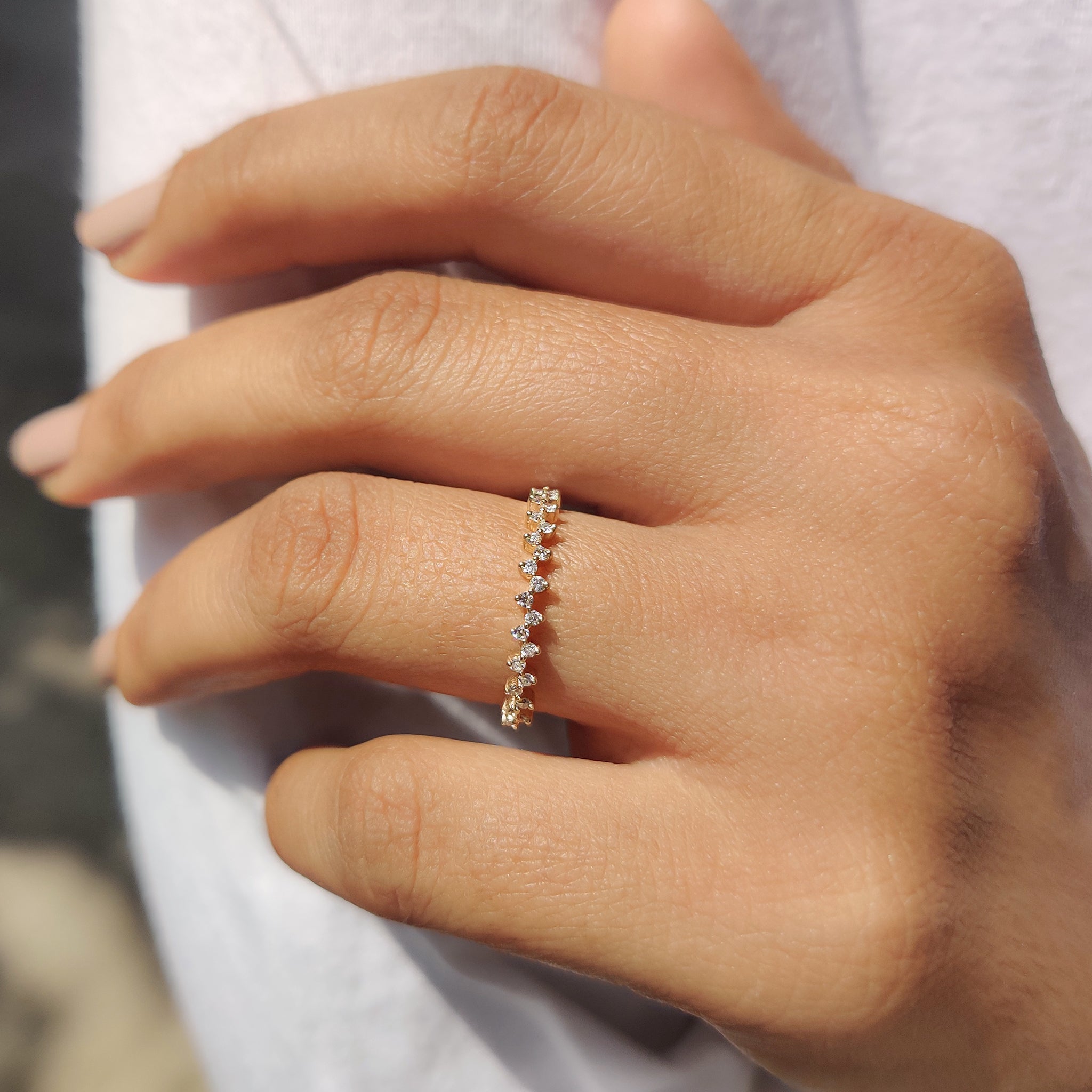 Half Eternity Band - Zig Zag Style