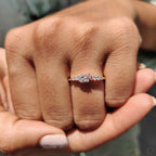 Cluster Engagement Ring With Round Cut Diamond