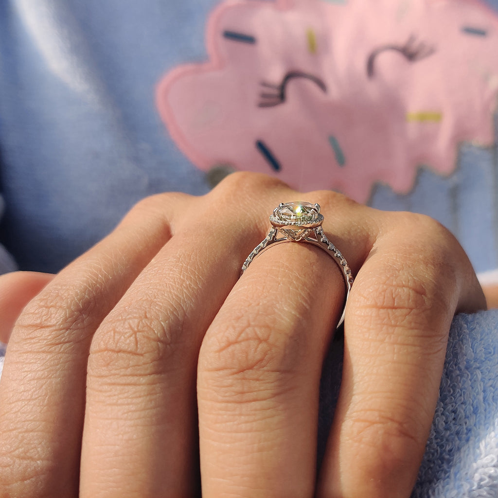 Oval Diamond Ring with Halo Style