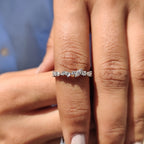 Multi Shape Moissanite Band In Half Eternity Style