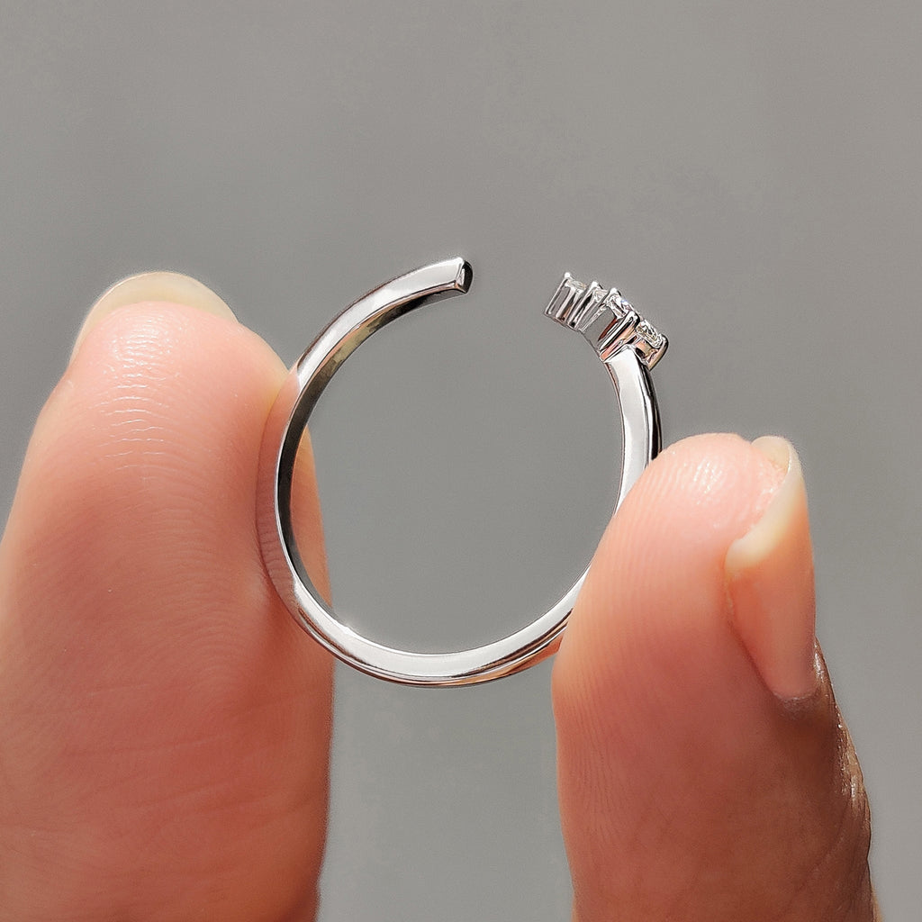 3 Stone Wedding Band In Pear And Round Cut