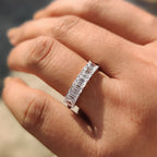 Emerald Cut Wedding Band - 7 Lab Diamonds