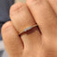 3 Stone Round Cut Diamond Milgrain Wedding Band