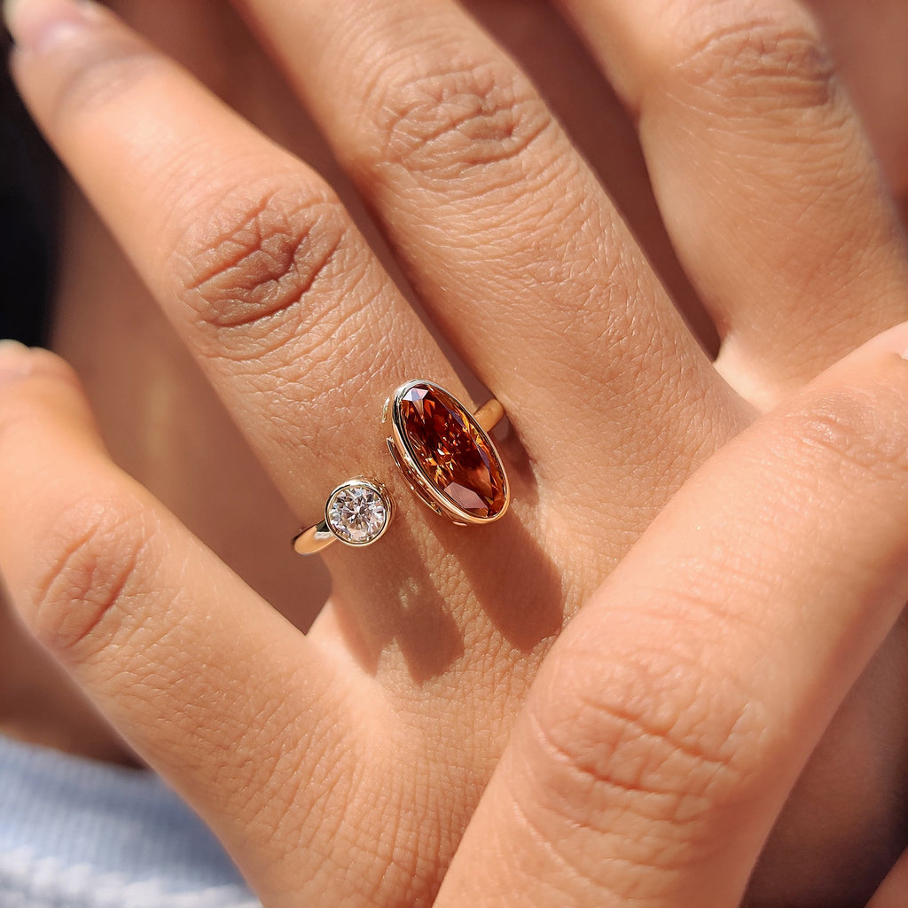Moval And Round Cut Toi Et Moi Ring