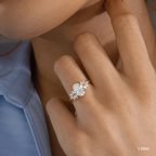 0.90 CT-2.0 CT Oval Moissanite Cluster Engagement Ring