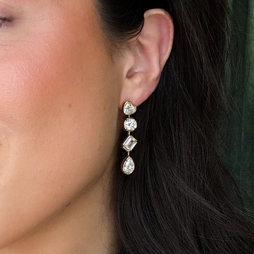 8 CTW Club Mixed Shape Drop Earrings