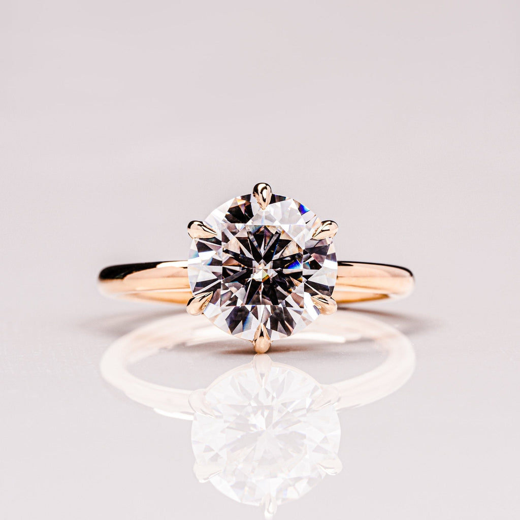 2.0 CT Round Brilliant Cut Moissanite Solitaire Engagement Ring