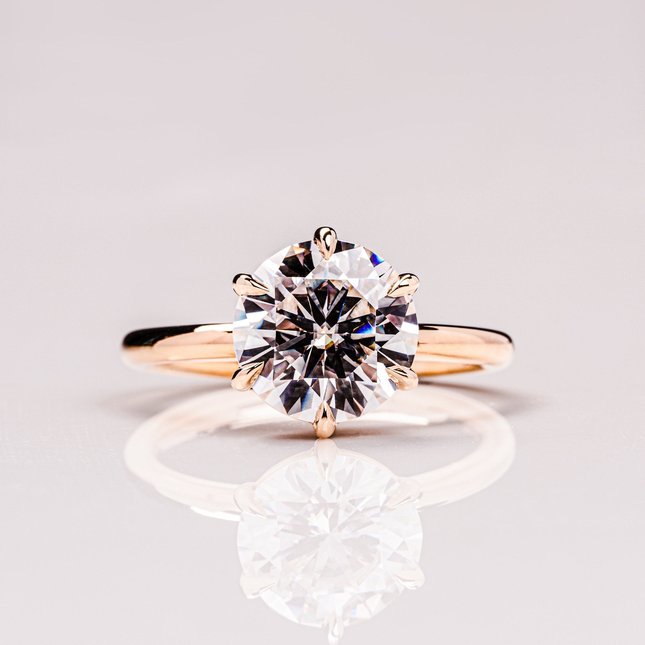 2.0 CT Round Brilliant Cut Moissanite Solitaire Engagement Ring