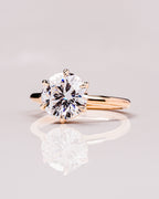 2.0 CT Round Brilliant Cut Moissanite Solitaire Engagement Ring