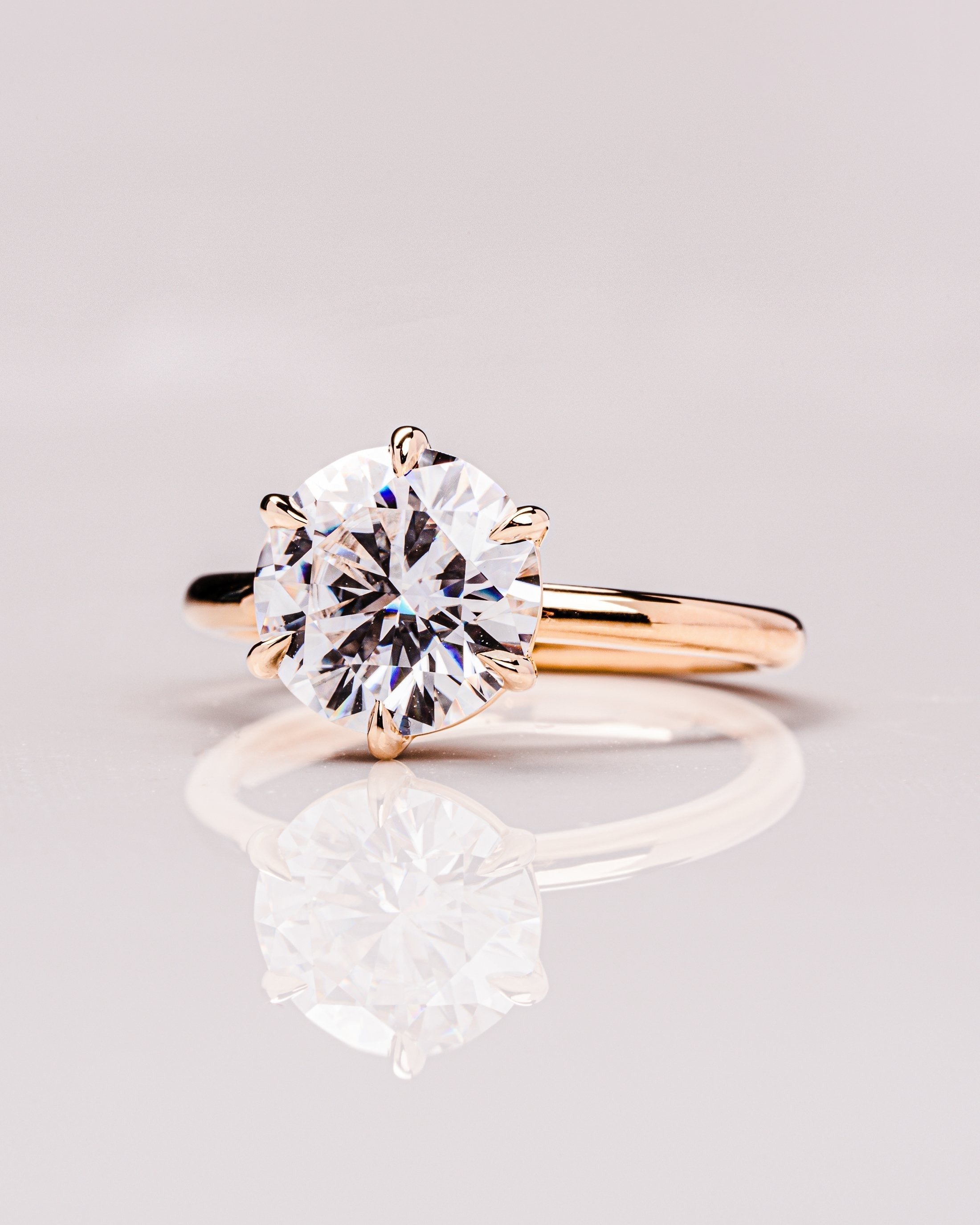 2.0 CT Round Brilliant Cut Moissanite Solitaire Engagement Ring