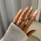 3.0 CT Pear Cut Moissanite Cluster Style Engagement Ring