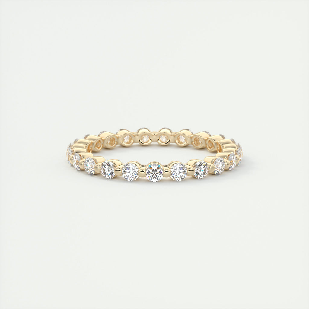 1.40CT Round Cut Moissanite Full Eternity Prong Wedding Band