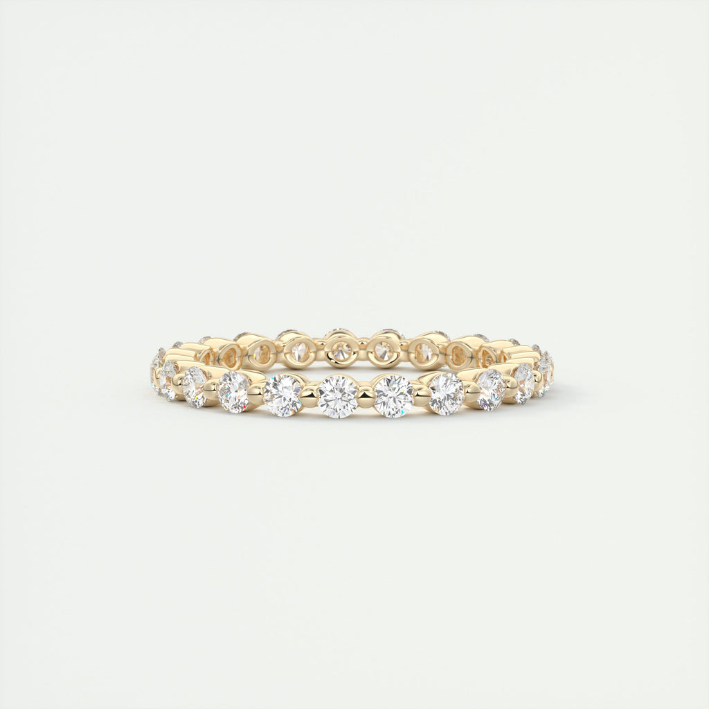 1.40CT Round Cut Moissanite Full Eternity Prong Wedding Band
