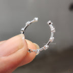 Open Gap Wedding Band with Round Cut Diamond
