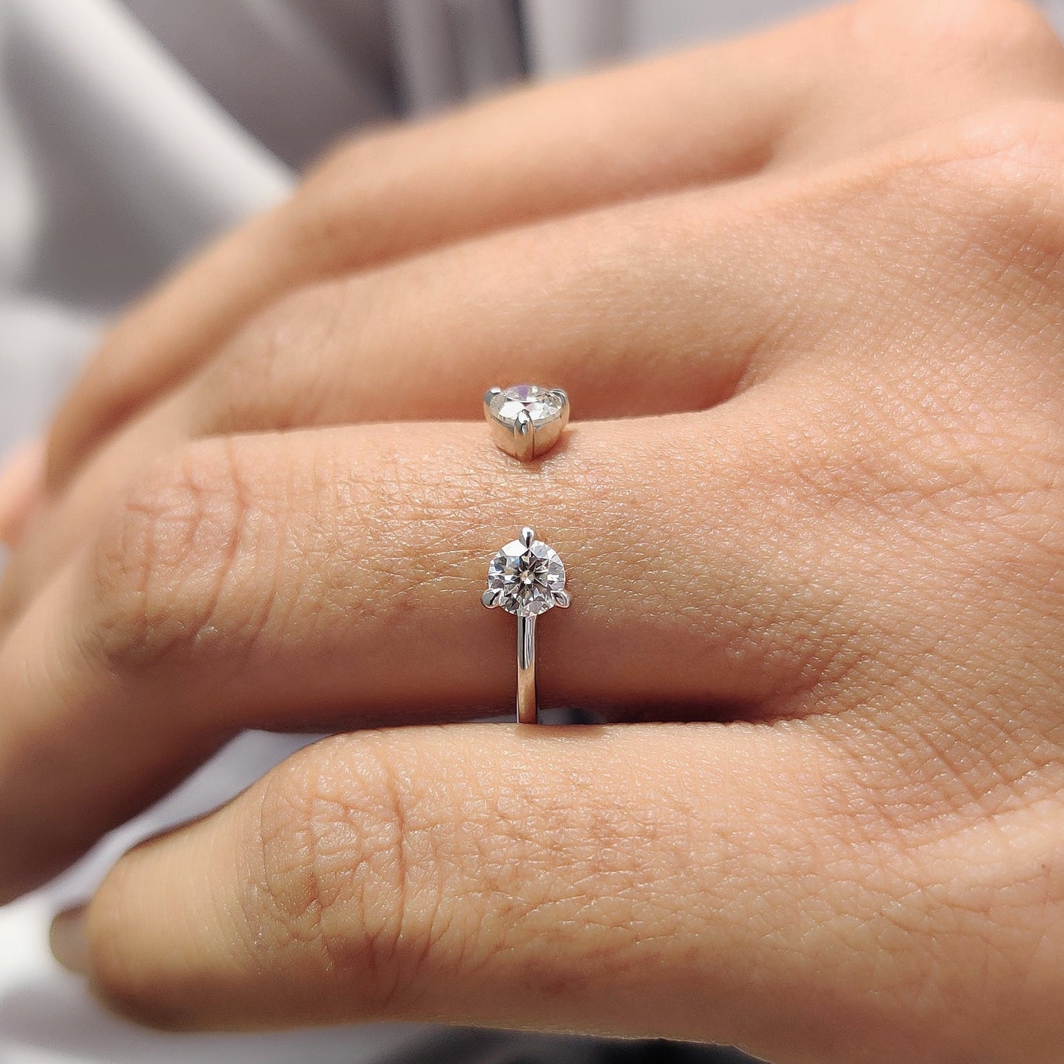 Open Gap 2 Stone Wedding Band
