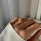 3.0 CT Pear Cut Moissanite Cluster Style Engagement Ring