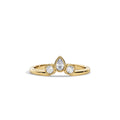 0.40 TCW Round & Pear Moissanite Bezel Wedding Band