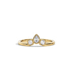 0.40 TCW Round & Pear Moissanite Bezel Wedding Band