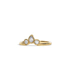0.40 TCW Round & Pear Moissanite Bezel Wedding Band