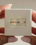 1.0-3.0 CT Emerald Cut Lab Grown Diamond Bezel Solitaire Engagement Ring