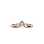 0.40 TCW Round & Pear Moissanite Bezel Wedding Band
