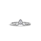 0.40 TCW Round & Pear Moissanite Bezel Wedding Band