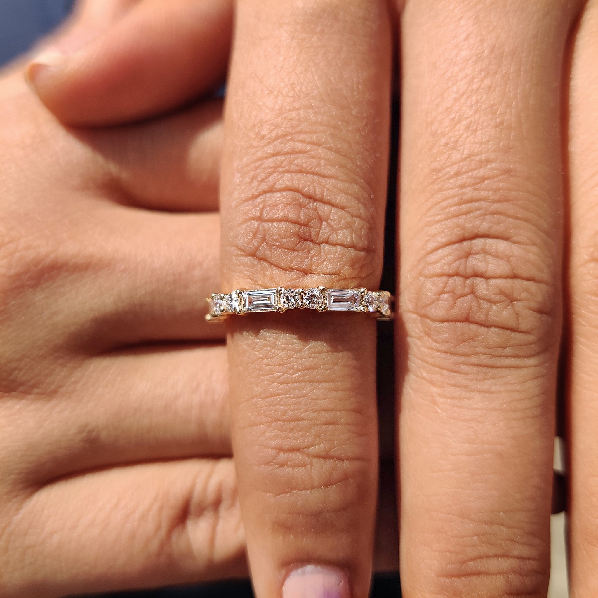 Baguette And Round Wedding Band
