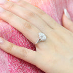 1.50 CT Pear Cut Moissanite Halo Split Shank Style Engagement Ring