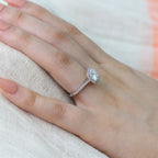 1.65 CT Cushion Cut Moissanite Halo Engagement Ring