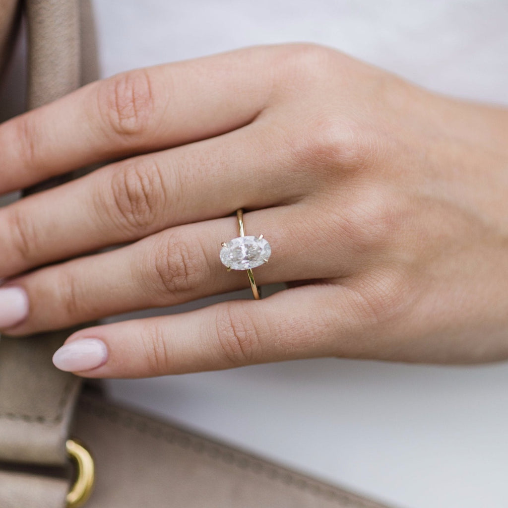 2.80 CT Oval Moissanite Solitaire Engagement Ring