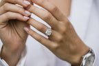 4.10 CT Asscher Cut Moissanite Three Stones Engagement Ring