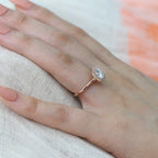 1.65 CT Cushion Cut Moissanite Halo Engagement Ring
