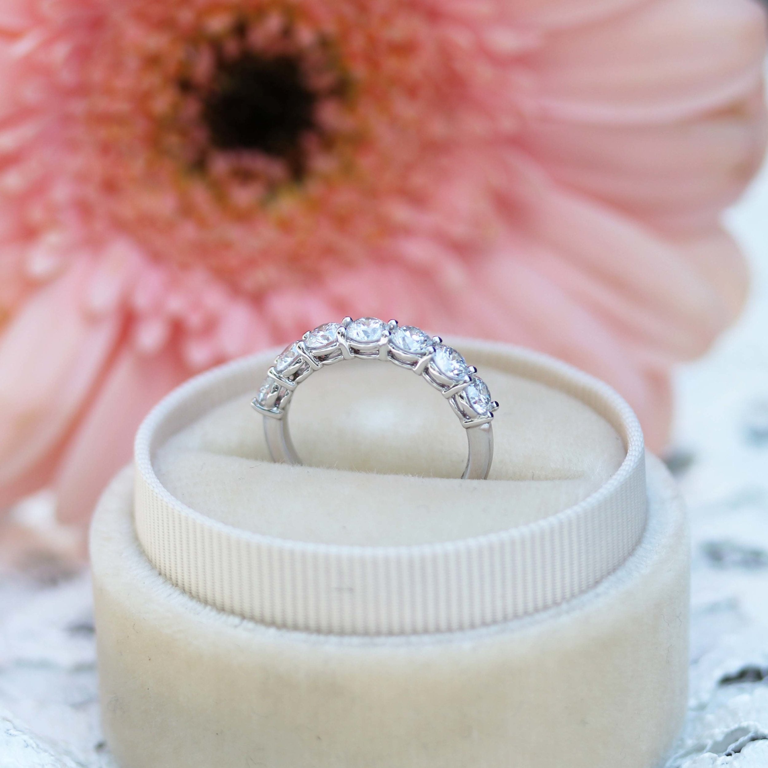 0.35 TCW Round Brilliant Cut 7 Stone Eternity Wedding Band