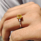 3 Stone Diamond Engagement Ring With Cushion & Baguette