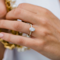 1.85 CT Oval Cut Moissanite Hidden Halo Engagement Ring