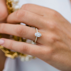 1.85 CT Oval Cut Moissanite Hidden Halo Engagement Ring