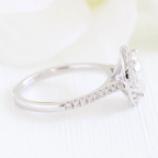 2.0 CT Oval Cut Moissanite Halo Engagement Ring